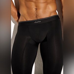 Charlie by Matthew Zink Men’s Firm Fitness Tight Black Microfiber Size Large